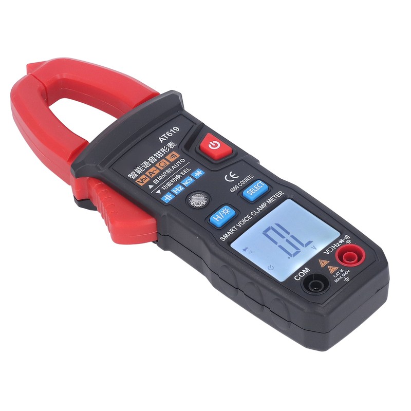 Digital Clamp Meter Automatic Intelligent Voice Announcement ABS Red Multi