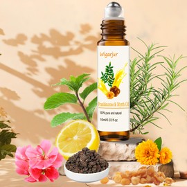 3 PCS Frankincense Essential Oil Blend Oils Roll On, Patchouli, Myrrh, Rosemary Essential Oils, Vitamin C Roller for HIPS, Hands, Shoulders and Legs Skin Care Soothing