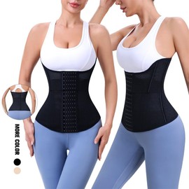 Waist Cincher for Women Corset Shapewear Mesh Sports Tummy Control Body Workout Girdle Waist Trainer Shaper (Black, Medium)