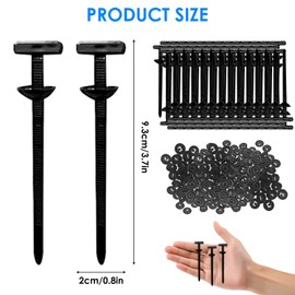 100 Pcs Nylon Universal Cable Tie Buckle, Zip Tie Rivets Holder for Repairing Car Home Garage Machine, Multipurpose Black Plastic Self-Locking Heavy Duty UV Resistant Automotive Fastener for Auto Fix