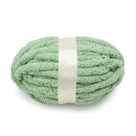 Sage Green Chenille Chunky Yarn for Hand Knitting Fluffy Jumbo Chenille Yarn DIY for Crocheting Blanket Cushion 1 Skein (8.5 oz, 32 yds Each Skein)