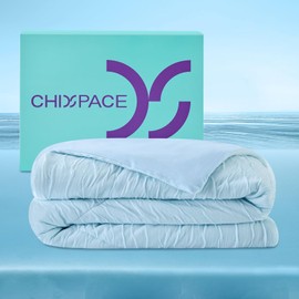 ChiXpace Cooling Comforter King/Cal King Size - Lightweight Summer Comforter for Hot Sleepers and Night Sweats, Q-Max 0.4 with Japanese Arc-Chill Cold Tech Fabric, Cooling Blanket Blue