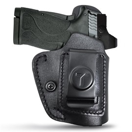 Black IWB Suede Leather Holsters for Pistols Optic Ready. for Most 1911, Shield 380 EZ Compact 3", Most 9mm Leather Holster, Glock 19, Sig Sauer P320/X Compact