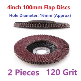 MiJunHD 4inch 100mm Flap Disc, 120 Grit 2Pcs Abrasive Flap Wheel Aluminum Oxide Grinding Sanding Disc for Angle Grinder