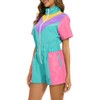 Yisfri Women 80's 90's Retro One Piece Zipper Jumpsuit Theme