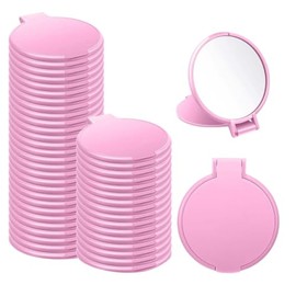 Espejo de Bolsillo, 50 Piezas Mini Espejo para Maquillaje Rosa | Espejo Portatil de Plegable Redondo Compacto, Espejitos para Recuerdos y Regalos