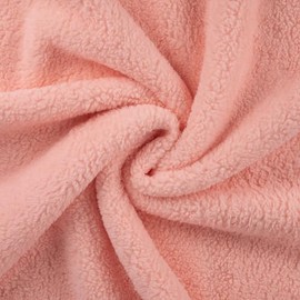 Cotton Teddy Sherpa Fleece Fabric Material - Salmon, 1Mtr 150cmx100cm