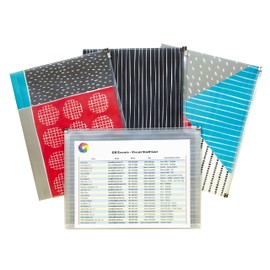 C-Line Zip 'N Go Reusable Poly Envelope, Playful Pops Design, Pack of 3 (54610)