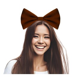 MeeTHan Big Huge Velvet Bows Headbands For Girls Women: H12 (Brown)