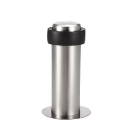 sourcing map Door Stopper Cylindrical Floor Mount Stop Brushed Stainless Steel 100mm Height 2pcs