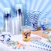 Yungyan 50 Sets Cheerleading Plastic Cups with Lids and Straws,