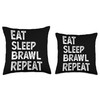 Eat Sleep Brawl Repeat Stars Funny Video Gamer Gaming Throw