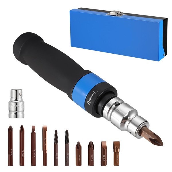 Professional 1/2" Hand Impact Wrench,12 PCS Impact Screwdriver Set,S2 Alloy