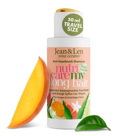 Jean & Len Jean & Len Shampoo Nutri Care Mango & Avocado Reisegöße, für langes und geschädigtes Haar, regeneriert bis in die Spitzen, fruchtig-frischer Mango-Duft, ohne Parabene und Silikone, vegan, 50 ml