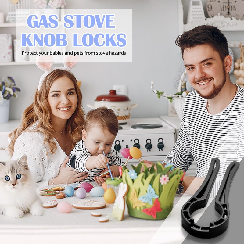 MCOTOP Gas Stove Knob Locks, Stove Knob Safety Covers for