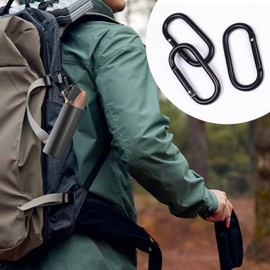 Carabiner Carabiner Black Mini Carabiner D-Shaped Carabiner Keys, Set of 6, Width 0.9 x Length 2.0 inches (24 mm) x Length 2.0 inches (50 mm), Ultra Lightweight, Convenient to Carry, Small Items,