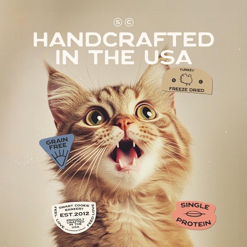 Smart Cookie Turkey Freeze Dried Cat Treats – Single Ingredient,