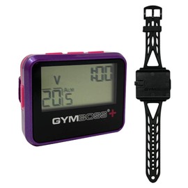 Gymboss Plus Interval Timer and Stopwatch and Gymboss Watchstrap - Bundle (Violet/Pink)