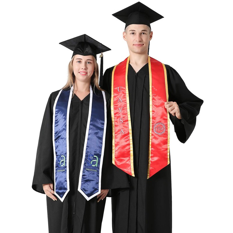 GraduationMall Plain Graduation Honor Stole Classic End With Trim Unisex