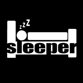 Sleeper Vinyl Decal - Size: 6", Color: White - Windows, Walls, Bumpers, Laptop, Lockers, etc.