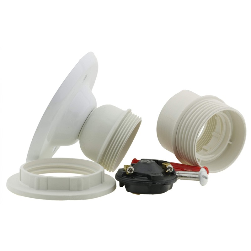 E27 Batten Bulb Holder (lampholder) in Off-White for Ceiling or