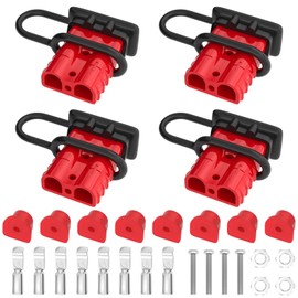 RVBOATPAT 4PCS 50Amp Battery Quick Connect/Disconnect Connector,6 to 12 Gauge Battery Cable Connector, Wire Harness Plug Kit 12 to 36V for Car Winch Trailer