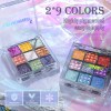 JUR MORNIER Multichrome Eyeshadow Palette,9 Color Change Glitter Chameleon Ey...