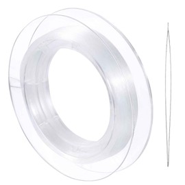 Clear Nylon Invisible Thread String for Hanging Christmas Ornaments, Bracelet Making, Sew Hobby, Clear Beading Thread with Bead (0.25mm)