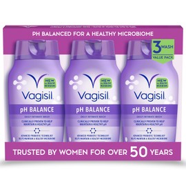 Vagisil Feminine Wash for Intimate Area Hygiene, pH Balance, Gynecologist Tested, Hypoallergenic, 12 oz, (Pack of 3)