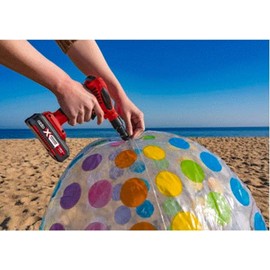 Ozito Power X Change 18V Cordless High Volume Inflator - Skin Only PXHVIS-018 LED Worklight 2x Inflation Nozzles for Air Mattresses Pool Toys Ski Tubes