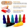 12 Pcs Multicolor Silicone Wine Stoppers With Threaded Seal -