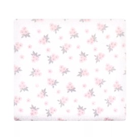 Hudson Baby Cotton Flannel Receiving Blankets, Gray Pink Floral, One Size