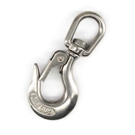 SeeRaphee Swivel Stainless Steel 304 American Style Lifting Hook Safety Hook Rigging Accessories with Round Eye 650 kg 1