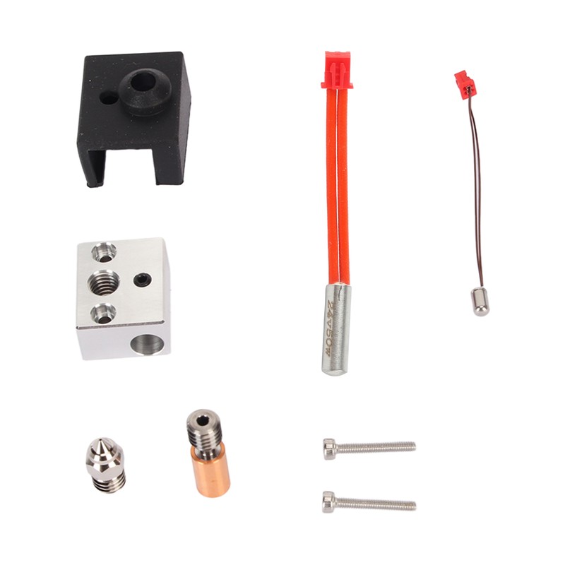 Hot End Extruder Nozzle Kit Heat Resistant Nickel Copper Plated