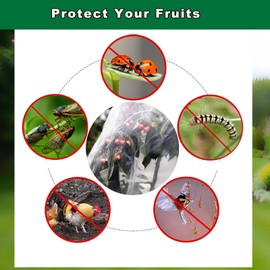 13x13Ft Extra Large Tree Netting for Fruit Trees Keep Birds Squirrels Cicadas and Small Fly Out,Ideal Covers for Cherry Fig Blueberry Bushes Guava Peach Apple Trees(Zippers on Both Sides)