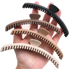 Hold Everything Hair Flat Claw Clip 4 Pcs, Flat Hair Clips with 52 Teeth for Thick Hair and Thin Hair, Non-slip Hair Accessories for Women Straight and Curly Hair