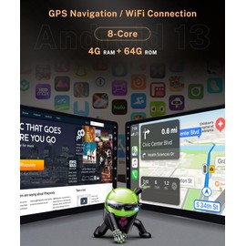 8 Core 4G+64G Radio Carplay for Honda Accord 2008-2013 Rimoody 10.1 Inch Android Car Stereo Touchscreen GPS 4G-WiFi Bluetooth FM DSP-36 Mirror Link 59-UI Themes Backup Camera