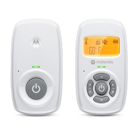Motorola Baby AM24 / MBP24 Baby Monitor Audio - Digital Baby Monitor with DECT Technology for Audio Monitoring-Room Temperature Display- High Sensitivity Microphone with Two-Way Talk Function-White