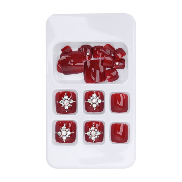 24 Uñas Postizas para Pies, Puntas Artísticas, Uñas de los