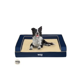 Wag Premium Pet Dog Bed | Multi Layer Construction with Cooling Energy Gel and Copper Infusion | Machine Washable Cover and Water Resistant Inner Liner | Extra Large, Ocean Blue
