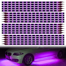 XT AUTO Purple 12v 15 Led 30cm Car Flexible Waterproof Underbody Light Strip Pack of 20