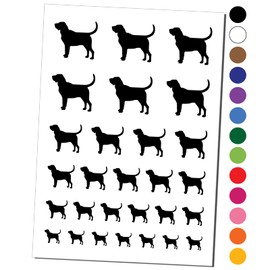 Bloodhound Dog Solid Temporary Tattoo Water Resistant Fake Body Art Set Collection - Black (One Sheet)