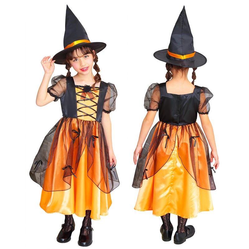 クリアストーン(Clearstone) コスプレ ハロウィン メロディドレス キッズ 120cm 女の子 オレンジ