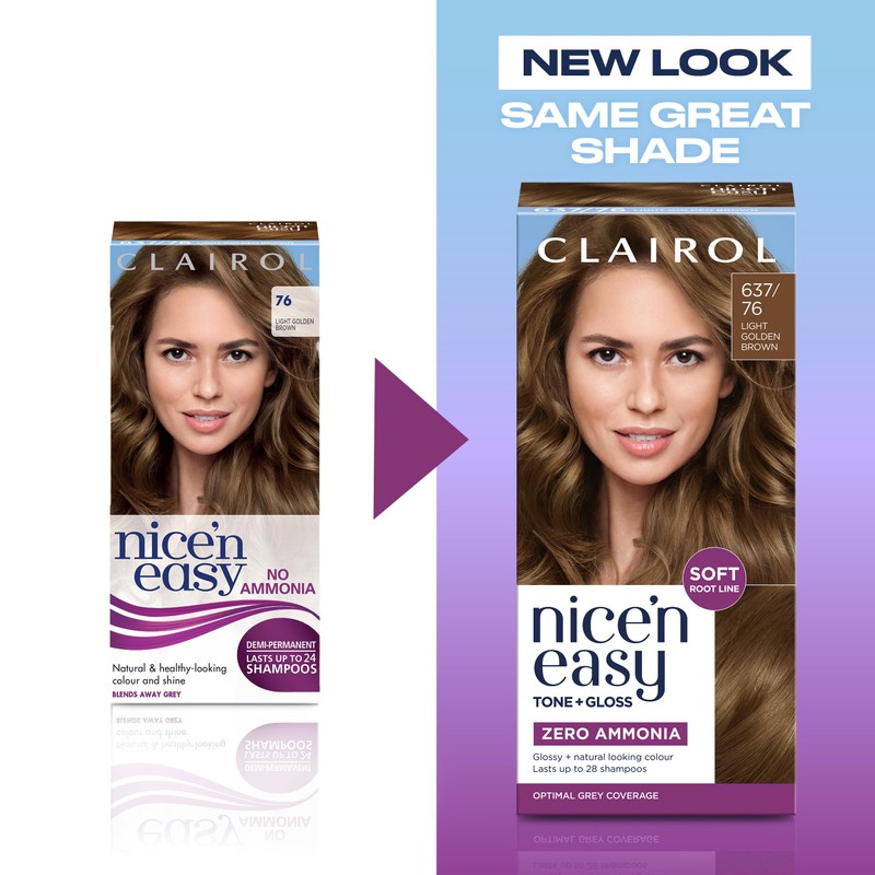 Clairol Nice'n Easy Tone+Gloss Semi Permanent Hair Dye - 637/76