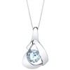 PEORA Aquamarine Pendant Necklace for Women Sterling Silver, Natural Gemstone