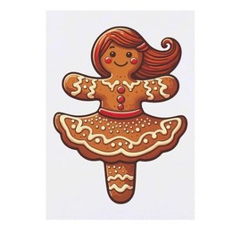 'Gingerbread Dancing Girl' Temporary Tattoo - Water Resistant, Skin-Safe, Non-Toxic Transfer (TO00077459)