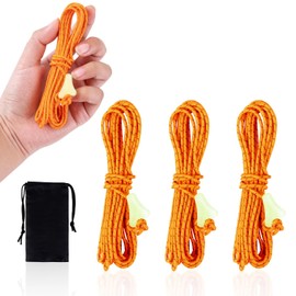 HIKEMAN Reflective Tent Guy Ropes - 2mm UHMWPE Camping Guide Rope,4M Guy Line with Luminescent Tensioner for Outdoor Camping Hiking Awning Tents (Orange)