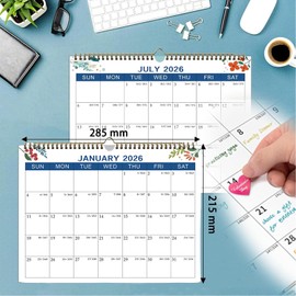 Calendar 2026, Wall Calendar UK A4, 30 cm X 22 cm, Family Calendar for Home Office Planning Orgnizing,Green Leaf