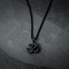 Dark Zen Stainless Steel Om Necklace Black Unisex Spiritual Gothic