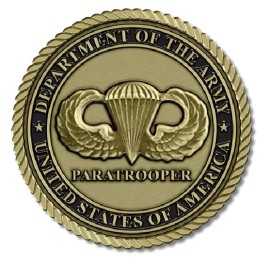 Paratrooper Medallion for Box Cremation Urn/Flag Case - 2 Inch Diameter